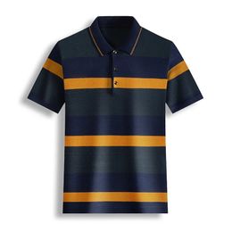 Ymwmhu Cotton Polo Shirt Men Short Sleeve Striped Graphic Summer Thin Cool Shirt Streetwear Men Polo Shirt Drop Ship Clothes 240521