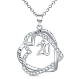 Birthday Gifts for Women Daughter Her Wife Mom Grandma 925 Sterling Silver Forever Love Heart Year Old Pendant Necklace Anniversary Mothers Day Graduation Jewellery