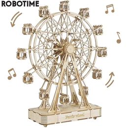 Robotime Rolife 232pcs Rotatable DIY 3D Ferris Wheel Wooden Model Building Block Kits Assembly Toy Gift for Children Adult TGN01 240514