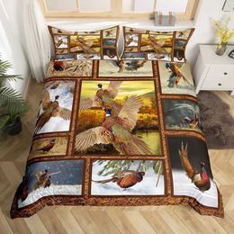 Bedding sets Cute Duck Duvet Cover Cartoon Yellow Set for Kids Boys Girls Comforter Animal Quilt with 2 case H240521 PIZH