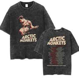 T-shirt maschile punk rock rock arctic scimmy tour t-shirt musicale t-shirt uomo donna hip hop vintage lavato magliette di grandi dimensioni maschio streetwear gothic q240530