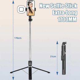 Selfie Monopods FGCLSY 2023 new ultra long selfie stick multifunctional with filling light remote control shutter 360 degree rotating tripod large size d240522