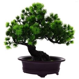 Decorative Flowers Welcoming Pine Ornaments Fake Potted Office Decorations Artificial Welcome Simulation Bonsai Plants Decors Trees Faux