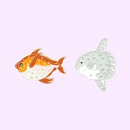 Brooches Drop Cartoon Fish Enamel Pins Ocean Animals Badges On Backpack Lapel Jewelry Gifts For Friends Wholesale