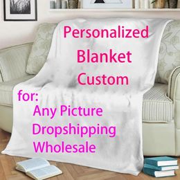 Flannel Custom Blanket Customized Warm Blankets for Bed Sofa Any Picture DIY Personalized Customization On Demand Plush 240510