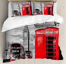 Bedding sets City Building Set New York Theme Comforter Cover Duvet for Kids Teens Adults Men with 2 Bedroom Decoration H240521 ZGMK