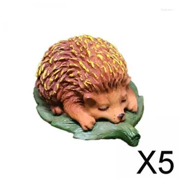 Garden Decorations 5xHedgehog Statue Mini Hedgehog Figurine For Landscaping Patio Flower Bed Yard