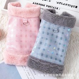 Dog Apparel Plaid Towable Cotton Vest Pet Clothes Thermal Fashion Clothing Dogs Small Cute Chihuahua Autumn Winter Pink Boy Mascotas