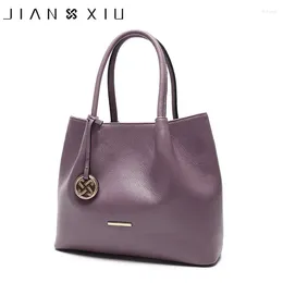 Evening Bags JIANXIU Brand Genuine Leather Bag Luxury Handbags Women Designer Female Handbag Purse 2024 Tassel Large Size Tote Hand