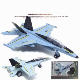 Aircraft Modle Quality 1 100 alloy pull back F-18 fighter model military aircraft model original packaging aircraft toy gifts wholesale S2452204