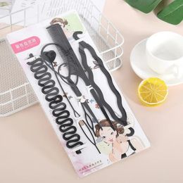 6pcs/set Hairstyle Braiding Tools Pull-through Hair Needle Hair Disc Hair Comb