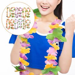 Decorative Flowers Hawaiian Lei Leis Luau Party Decorations Graduation Kit Flower Garland Bracelet