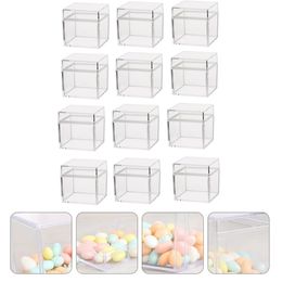 Box Candy Acrylic Clear Container Square Containers Boxes Wedding Cube Small With Plastic Dividers Organizer Favor Display Lid 240522