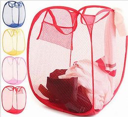 New Mesh Fabric Foldable Pop Up Dirty Clothes Washing Laundry Basket Hamper Bag Bin Hamper Storage bag for Home Housekeeping Use7106414