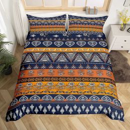 Bedding sets Tribal Duvet Cover Set Traditional Trippy Boho Abstract Design Decorative 2 Piece with 1 Sham Full Size H240521 5F96