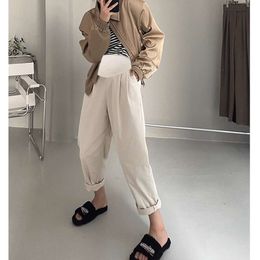 Wide Leg Loose Cotton Maternity Pants 2024 Spring Summer Casual Belly Trousers Clothes for Pregnant Women Oversize Pregnancy L2405