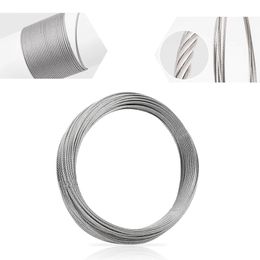 Diameter 0.5-3mm Stainles steel wire 10m/5m rope with of7x7structure soft fishing lifting cable pull rope drying rack wire rope