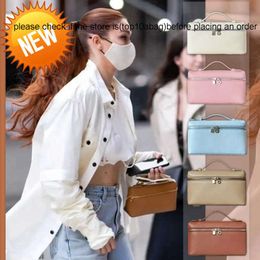 Loro * Piano LP Women's Bag LP19 Rice Box Bag Top Layer Cowhide Handbag Fashion One Crossbody Makeup Bag