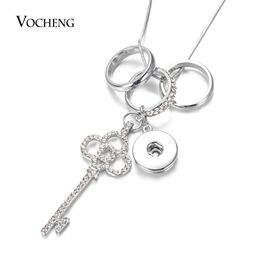 10pcs Wholesale Key Charms Snap Jewellery Necklace With 80CM Stainless steel Chain fits 18mm GingerSnaps Y1130 222q