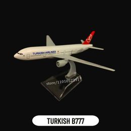 Aircraft Modle Scale 1 400 Metal Aircraft Model TURKISH B777 Airplane Diecast Plane Aeroplane Miniature Kids Room Decor Gift Toy for Boy Y240522