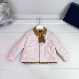 Top designer Kids lapel Coats Child cotton Jacket Winter warm clothing Size 100-160 CM fashion Chequered lining Baby Outwear Aug10