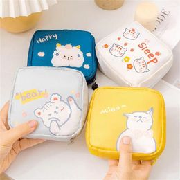 Storage Bags Women Girls Kawaii Makeup Bag Travel Sanitary Pads Coin Purse Napkin Pouch Cosmetic