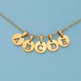 Fashion Initial Letter Name Pendant Necklace 14K Gold Small Alphabet Necklace For Women Jewellery