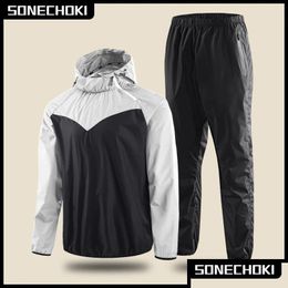 Usb Gadgets Sauna Suit Uni Gym Clothing Set Men Fl Body Sweating Sportswear Women Boxing Training Running Fiess Tracksuit Drop Deliver Otrbj