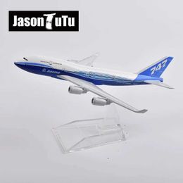 Aircraft Modle JASON TUTU 16cm Original Model Boeing B747 Plane Model Aircraft Diecast Metal 1/400 Scale Aeroplane Model Gift Collection Y240522