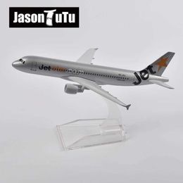 Aircraft Modle JASON TUTU 16cm Jetstar Airways Airbus A320 Plane Model Aircraft Diecast Metal 1/400 Scale Airplane Model Gift Collection Y240522