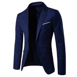 Mens Single-breasted Solid Colour Large Size European and American Style Fashion Suit Mens Colour Casual Small Blazer Jacket 240518