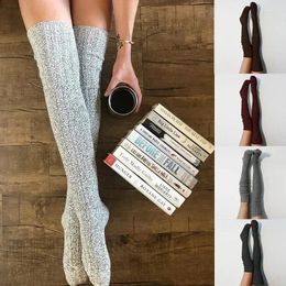 Women Socks Autumn And Winter Ladies Fashion Knitted Cable Knit Extra Long Boot Socking Over Knee Thigh High Girls Warm Stock