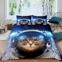 Bedding sets Astronaut Duvet Cover Set Queen Size Outer Space 3pcs for Kids Girls AdultsComforter Soft with 2 cases H240521 5CCE