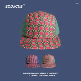 Ball Caps Japanese Niche Polka Dot 5-panel Flat-brimmed Baseball Fashionable Retro Contrasting Tooling Hip-hop Hats For Women And Men