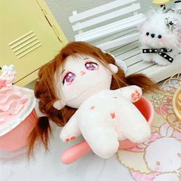 Dolls Soft cotton doll filling doll colorful hair anime girl doll cute big eyes unfinished plush filling pattern toy childrens girl S2452202 S2452203