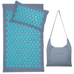 Pillow Accupuncture Acupressure Mat 2pc/3pcs Set Nature Linen Coconut Palm Yoga Lotus Spike Massage With Bag