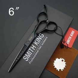 Hair Scissors Smith KING 6-inch professional hairdresser 6-inch cutter stylist/barber+gift box/set Q240521