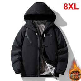 Men's Jackets Winter Fleece Jacket Men Plus Size 8XL Coats Fashion Casual Outerwear Male Warm Big