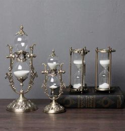 Europe Hourglass Timer 1530Min Clock Sand MetalGlass Decorative Sand Hourglasses For Desk Decoration A063 H09223248904