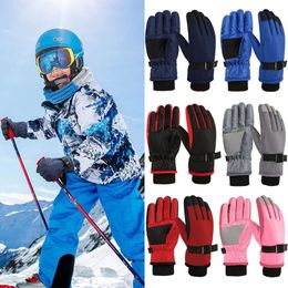 Thermal Ski Children Kids Winter Fleece Waterproof Warm Child Snowboard Snow Gloves Skiing Riding for 8-15 Years Old L2405