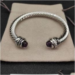Bangle David Yurma Bracelet Dy Designer Fashion Jewelry For Women Men Gold Sier Pearl Head Cross Man Christmas Gift Drop Delivery Bra Otmpi