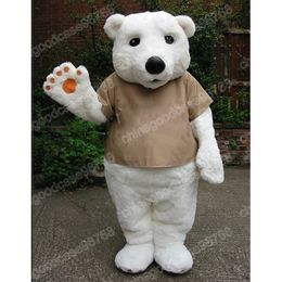 Performance Cute polar bear Mascot Costume Top Quality Christmas Halloween Fancy Party Dress Cartoon Character Outfit Suit Carnival Unisex Outfit