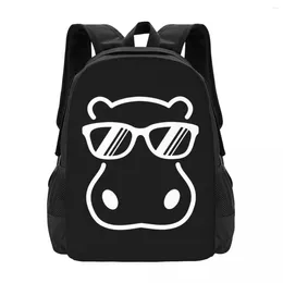 School Bags Hippopotamus Simple Stylish Student Schoolbag Waterproof Large Capacity Casual Backpack Travel Laptop Rucksack