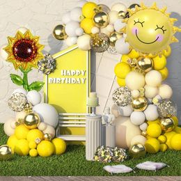 Party Decoration 112pcs Sunflower Sun Balloon Set Suitable For Birthday Anniversary Wedding Graduation Ceremony