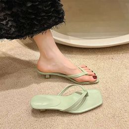 Heels Sandals High Women Slippers Fashion Shoes GAI Flip Flops Summer Flat Sneakers Triple White Black Green Brown C de0