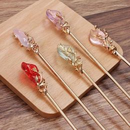 Hair Clips Vintage Chinese Style Hanfu Stick Women Metal Glaze Fork Chopsticks Hairpin Woman Jewelry HairClip Accessories