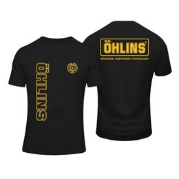 Men's T-Shirts Summer cotton T-shirt for men Ohlins Suspension car motorcycle sports Racing T-shirt Casual oversized top for men Family wear T240522