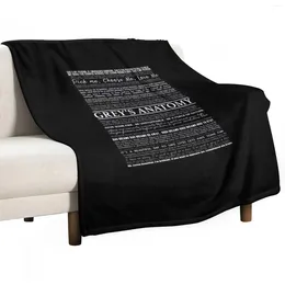 Blankets Typography Black Throw Blanket Plaid Loose Sofa