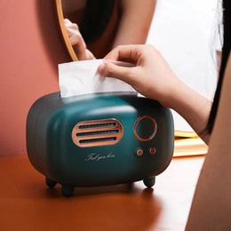 Storage Bags Retro Radio Model Tissue Box Desktop Paper Holder Vintage Drinking Fountain Napkin Home Organiser