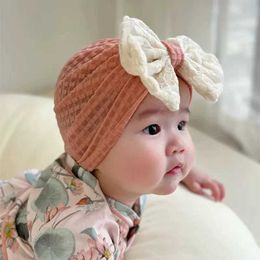 Hair Accessories Embroidery Bow Baby Turban Caps Lace Bowknot Elastic Newborn Boy Girl Indian Caps Infant Bonnet Kids Photography Props Y240522